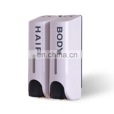 ABS Wall Mounted White Double Hair Body Soap Dispenser