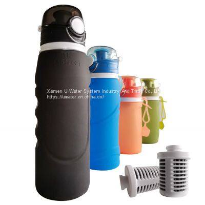 New Style Collapsible Personal Portable Water Filter Bottle For Camping