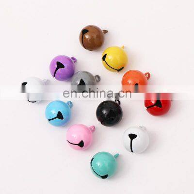 50Pcs 12Mm Beautiful Candy Color Cheap Christmas Bells Copper Loose Metal Beads Jingle Bells Christmas Decoration Pendants photo-2