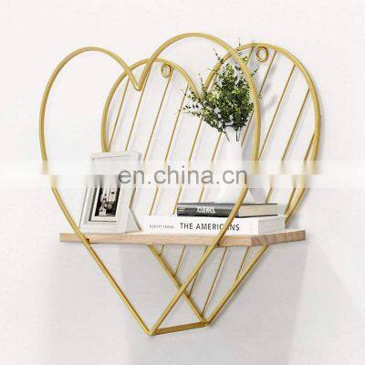 Metal Iron Wood Wall Shelf Design Craft Display Rack Storage Unit With Wood Hanging Wall Bathroom Shelves Design For Home