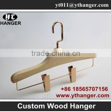 IMY-161 natural wooden bright skirt hanger for show wooden jeans hanger