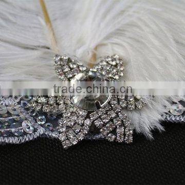 Wholesale Handmade Halloween Flapper Sequin Headpiece White Feather Headband Quality Choice photo-5