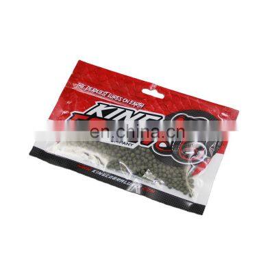 Fishing Baits Packaging Plastic 3 Side Seal Zip lock Foil Bag With Clear Window For Soft Lure