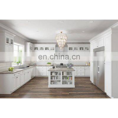 CBMMART China Custom American Luxury Modern RTA Modular Solid Wood Kitchen Cabinet