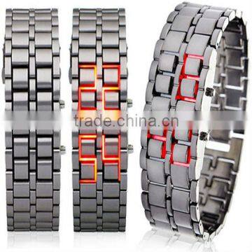 popular inspired japanese iron samurai led watch