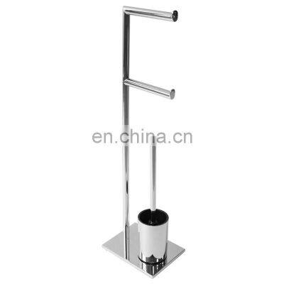 Toilet Brush High Quality 2021 New Cleaner Stand Design Bathroom Stainless Steel Towel Rack Cleaning Toilet Brush Holders Set