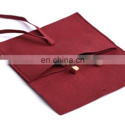 PandaSew 12*10cm Custom Logo Gold Deboss Print Microfiber Envelope Jewelry Pouch photo-5