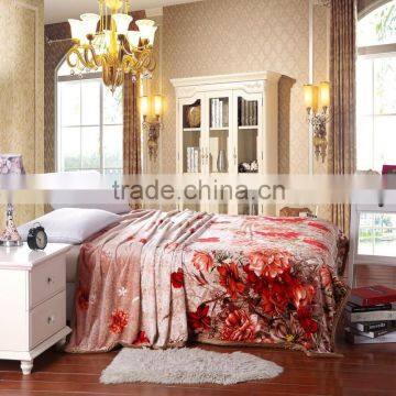 China  beautiful flower pattern cheap custom printed korean style blanket