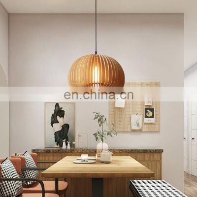 Modern Wood Pendant Lights For Hotel Villa Hall Dining Room Decor LED Lights New Design Led Ceiling Hanging Light