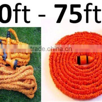50ft 75ft EXPANDING GARDEN HOSE PIPE NON KINK EXPANDABLE SPRAY NOZZLE WATER Gun