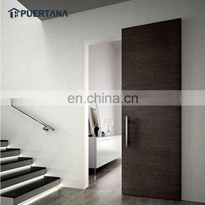 Wall Mount Trackless System Ghost Interior large Sliding Wood Doors With Concealed Track invisible sliding door