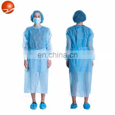 Free sample blue color disposable nonwoven PP or SMS apron or isolation gown