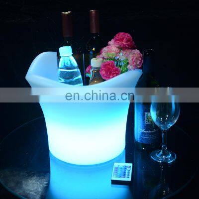 KTV/ Nightclub Party rechargeable luxury plastic Modern Home LED Glowing Color Changing Custom Logo Design Bright Ice Bucket