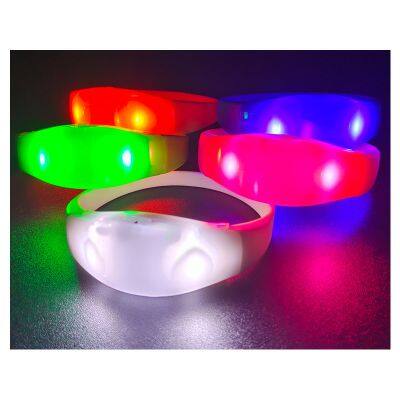 Party & Holiday Sound Activated Light up Glow Wristbands, Custom LOGO Concert LED Wristbands for Events