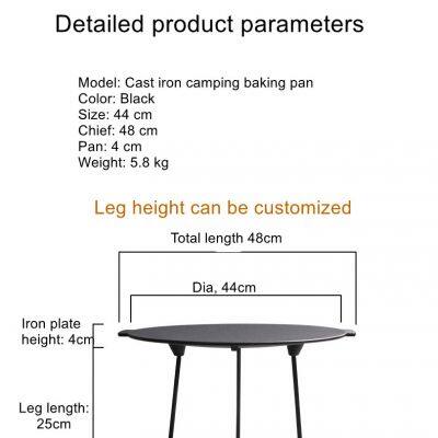 Factory Wholesale Pre-seasoned Cast Iron BBQ Crepe Pan Dosa Tortilla Cast Iron Concave Tawa Griddle With Three Legs photo-3