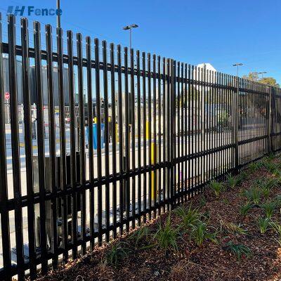 Высококачественная углеродистая сталь, экологически чистая порошковая окраска, наружный бассейн, ограждение для обеспечения конфиденциальности, трубчатые балясины, дизайны, Америка JH Fence Тепло