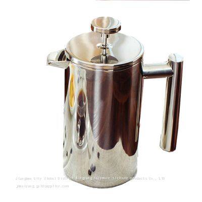Stainless Steel Coffee Press Pot; Stainless Steel Double-wall Coffee Pot; French Press Coffee Powder Brewing1000ML photo-3