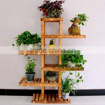 The new wood floor flower special multi-layer wooden flower pot holder real balcony plant shelf                        
                                                Quality Choice