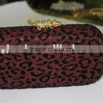 manufacturer sell fashion leapord clutch bag