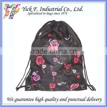 Flower Printed Sport Drawstring backpack / Gym Sack
