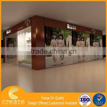 Guangzhou Factory OEM/ODM MDF Wood Wall Designs Children Clothes Showcase for Shop Kiosk photo-2