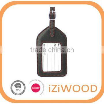 PERSONALIZED Leather Luggage Tag With Coloured Stitching