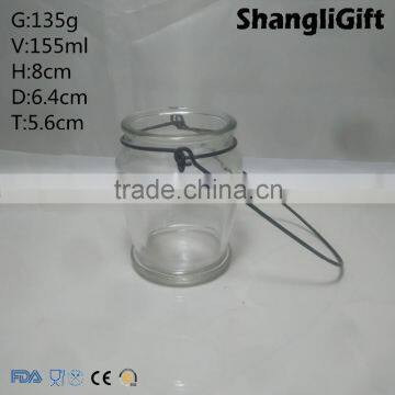 150ml Clear Cylinder Glass Candle Holder with Handle