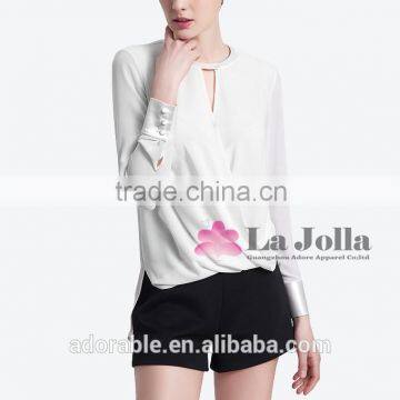 New Spring 2016 Women's European Style Female Long-sleeved Chiffon Tshirt Women Ladies Elegant Designs Blouses