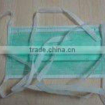 Disposable Non-woven PP White Blue Green Face Mask With Ties photo-3