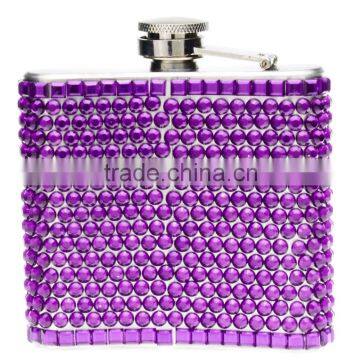 Yiwu Cheap Wholesale Bling Crystal Stainless Steel Drinking Party Gift Flask NEW