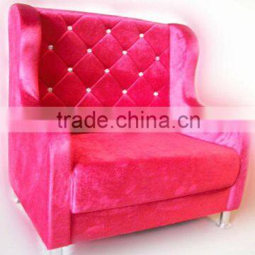 elegant pink modern design waiting sofa salon furniture sofa F-015