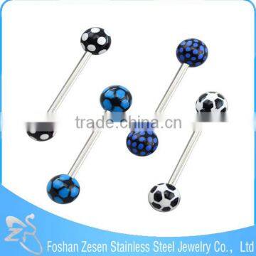 316L Barbell UV Glitter Bioplast Tongue Rings Body Piercing photo-4