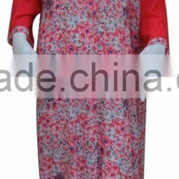 100% Rayon Maxi Dress,long Dress, Muslim Throbe With Lace photo-3