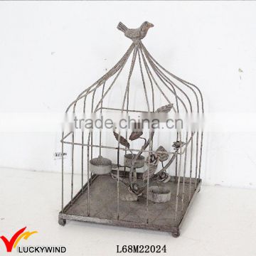 Rustic Decorative Metal Birdcage Tealight Candle Holder