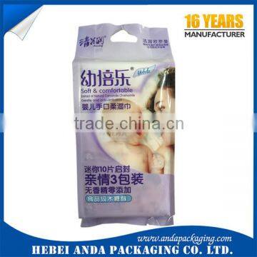 aluminium foil wet wipes packaging materials/side gusset bag/plastic wrap film for food