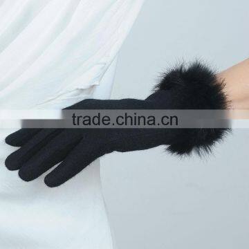 Beautifully crafted 100% wool gloves with fluffy rabbit hair