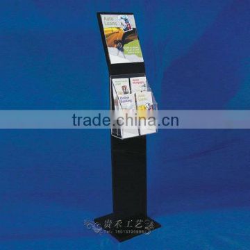 black factory direct magazine shelf, brochure stand magazine holder, acrylic stand holder