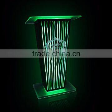 Clear Acrylic Podium Night Bar Table With LED Light, Night Bar DJ Facade photo-2