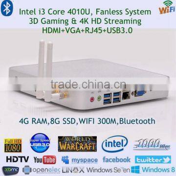 Cheap i3 Computer Home Desktop i3 4010u CPU Intel HD4400 Graphics USB3.0 4G RAM 8GB SSD 300M WIFI 3D Support HTPC