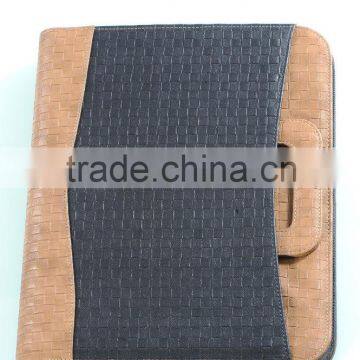 Wholesale binder fireproof briefcase with 2 ring zipper calculator notebook