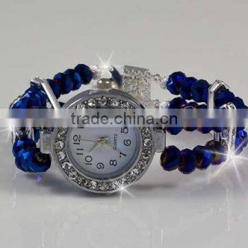 Fashion rhinestone pearl bracelet watch beaded chain watch China manufacturer