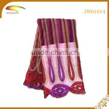 2016 Wholesale High Quality Latest Italian Decorative Embroidery 3D Patterned Chiffon Silk Fabric Market in Indian photo-2