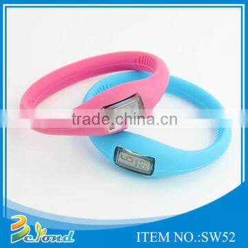 Custom shaped ecofriendly led silicone touch screen digital watches