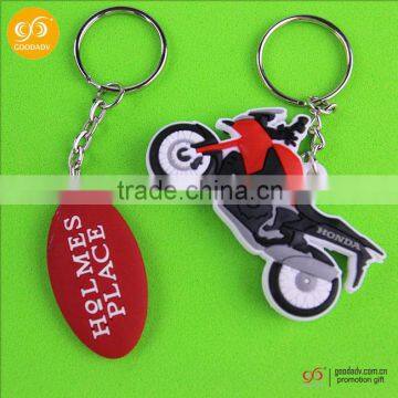 2015 promotional gift free sample Logo custom soft pvc motorcycle keychains