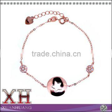 Factory Direct Sale Price Silver Chain Heart in Circle Bracelet