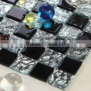 MU27 black white bathroom tiles price glass mosaic