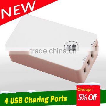 Tablet use and electric Type 4 port USB charger with LED switch button