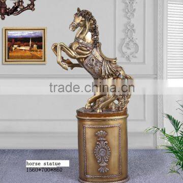 luxury European classic living room golden horse statue