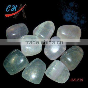 wholesale natural clear green fluorite tumbled stone