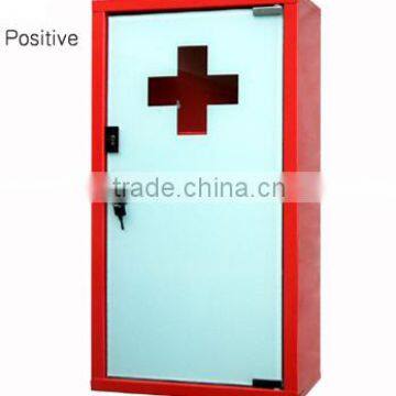 Hospital Use Steel Powder Coated Medical Cabinet and Glass Door First Aid Cabinet